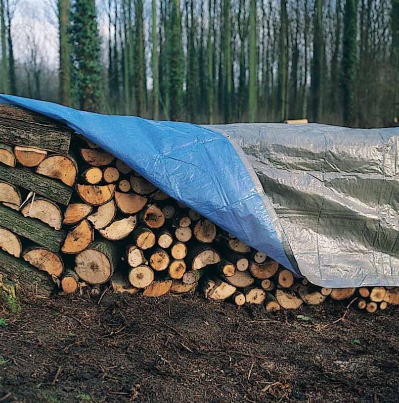 Bâche de protection pour tas de bois, Dimensions 6 x 5 m