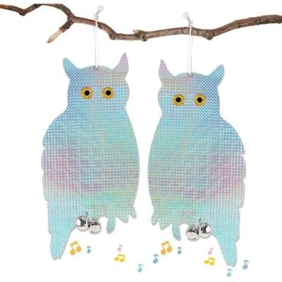 Effaroucheur réfléchissant en forme de hibou (lot de 2) avec clochettes