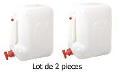 Lot de 2 Jerrican alimentaire 30 litres avec robinet de service