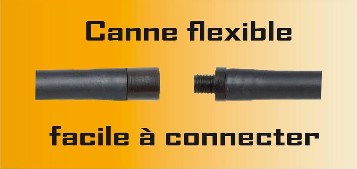 Canne de ramonage flexible longueur 1 mètre embout M / F 12 SCID