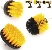 Brosses de nettoyage sur perceuse (4 pieces) - Nettoyage automobile, carreau de Piscine, Briques, Céramique, margelle