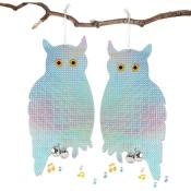 Effaroucheur réfléchissant en forme de hibou (lot de 2) avec clochettes